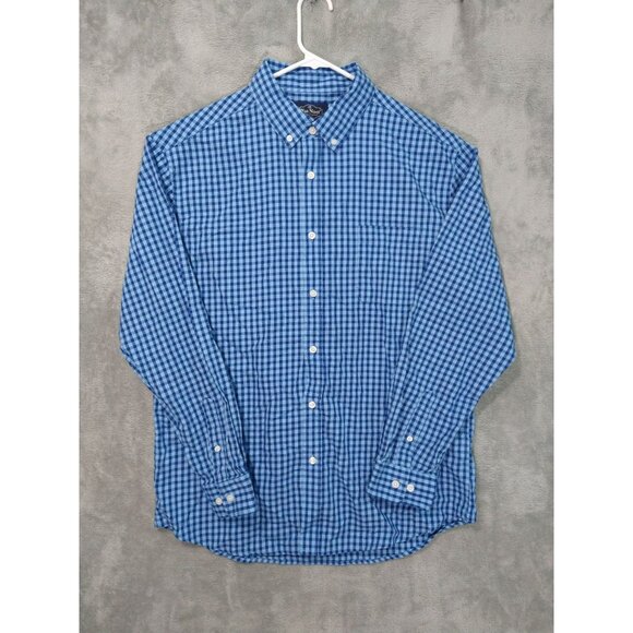 Nat Nast Shirt Mens XL Blue Gingham Plaid Button Down Long Sleeve Cotton - Picture 1 of 9